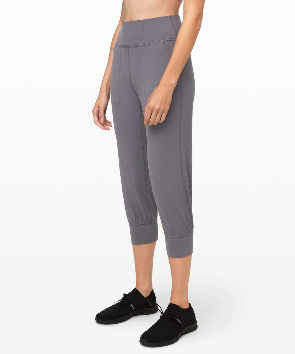 Lululemon Align Cropped Jogger Pants Womens 6 Gray 4-Way Stretch Sweat-Wicking